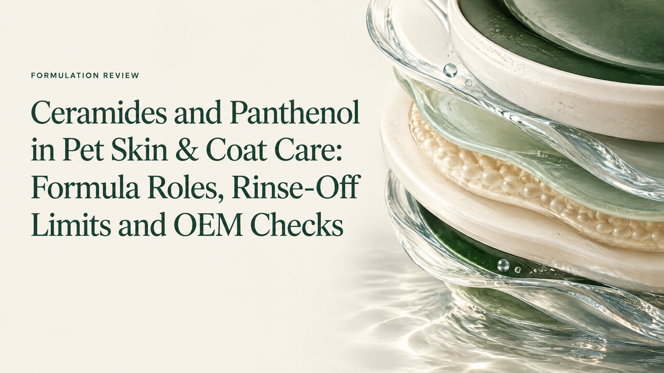 Ceramides and Panthenol in Pet Skin & Coat Care: Formula Roles, Rinse-Off Limits and OEM Checks