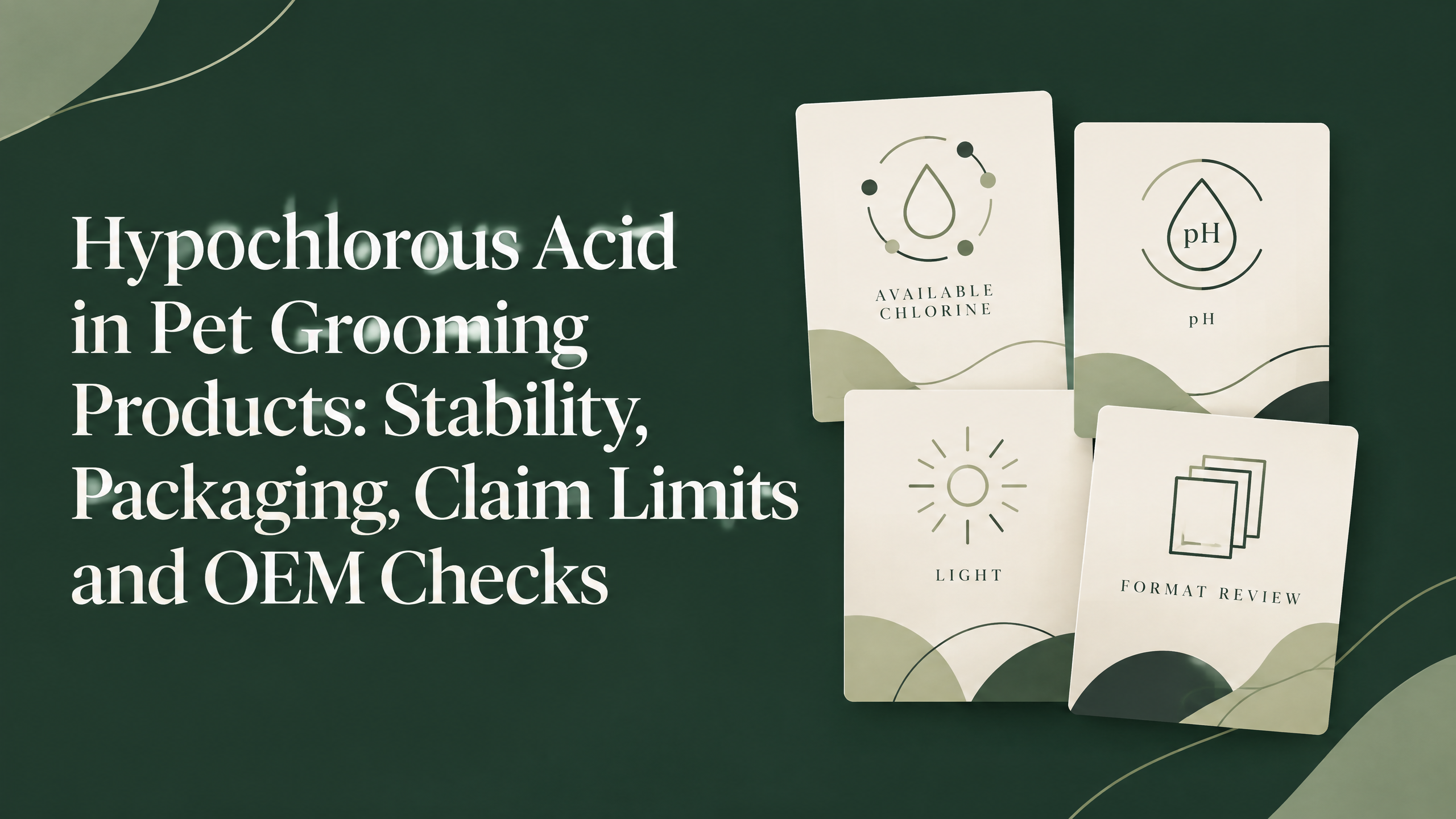 Hypochlorous Acid in Pet Grooming Products: Stability, Packaging, Claim Limits and OEM Checks