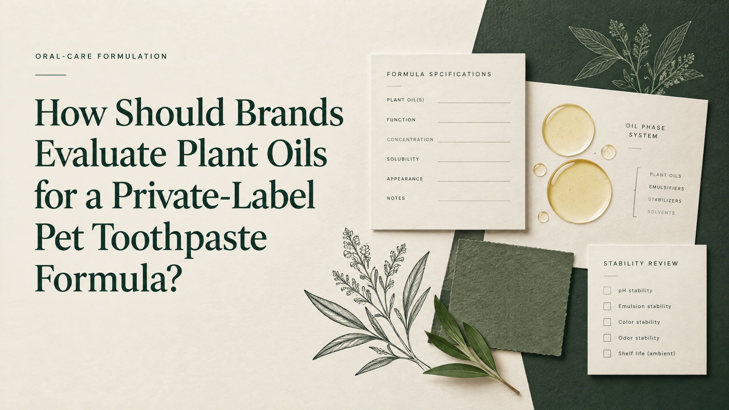 How Should Brands Evaluate Plant Oils for a Private-Label Pet Toothpaste Formula?