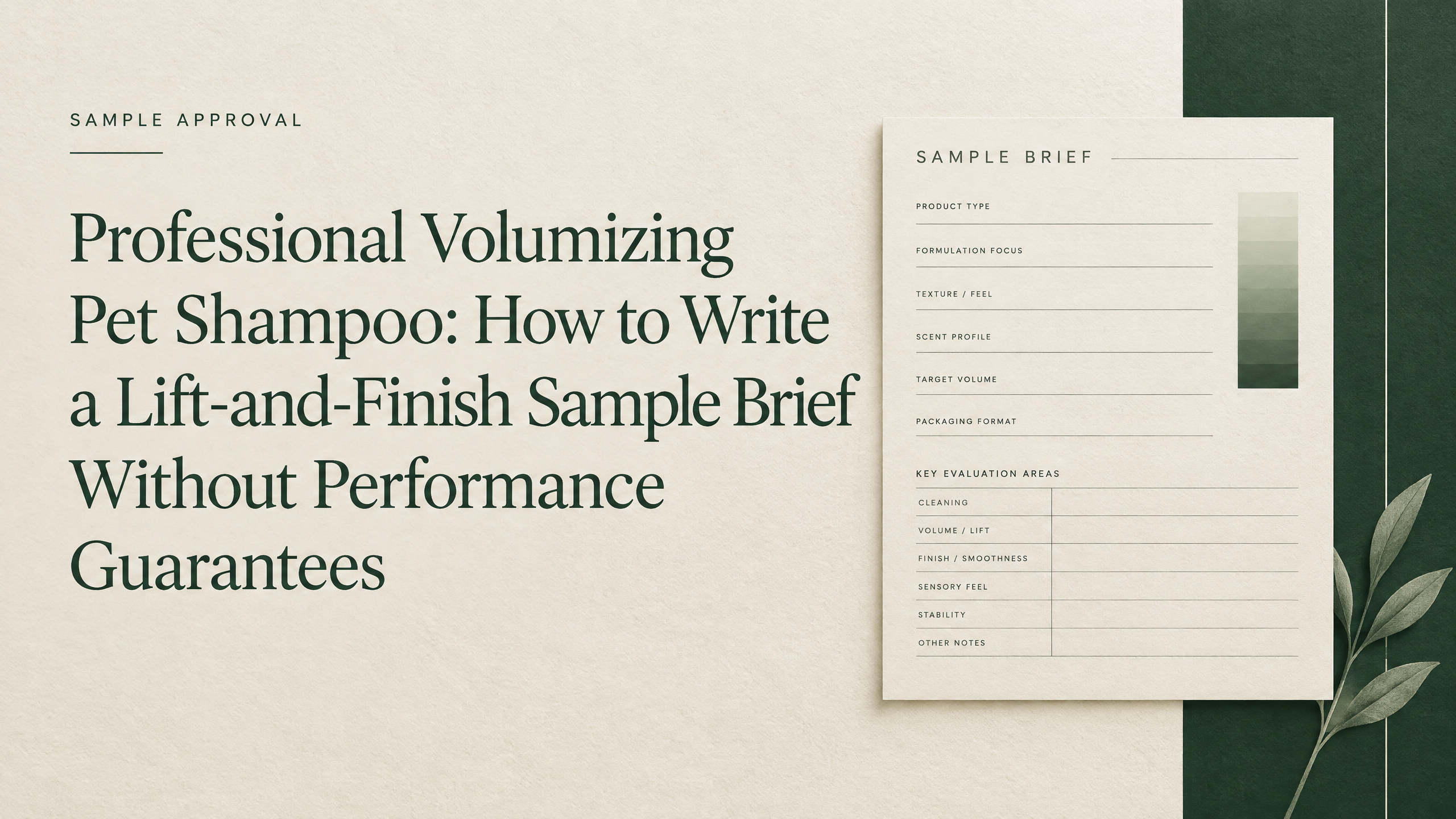 Professional Volumizing Pet Shampoo: How to Write a Lift-and-Finish Sample Brief Without Performance Guarantees